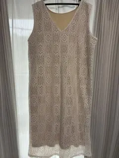 2wayパネルレースジャンパースカート 花柄 ワンピース　オフホワイト