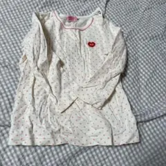 HB クリーム色 ドット柄 長袖Tシャツ