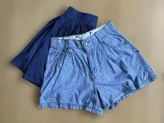 レディース　デニム　Sサイズ ショートパンツとミニスカートのセット