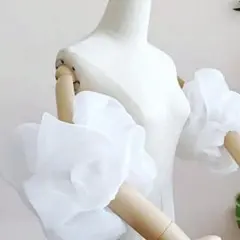 ウエディング　袖　オーガンジー