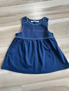 familiar ネイビー刺繍ワンピース 80