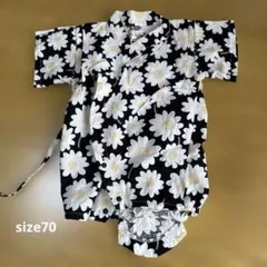くろわっさんすべべ　ベビー花柄甚平