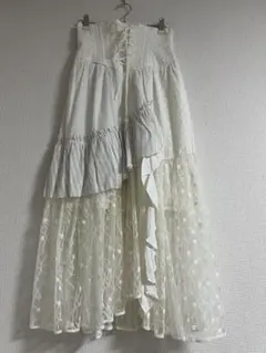 SNIDEL レース切替 ロングスカート 白 サイズ0