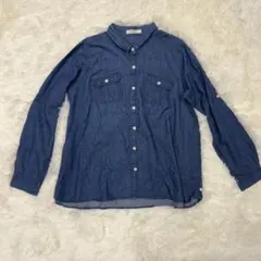 【chocol raffine robe】デニムシャツ 長袖 ブルー