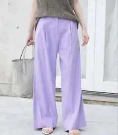 最終値下げ✨SLOBE IENA リネン混　スラックスパンツ　36