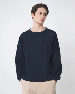 ワッフルクルーネックT B5114