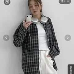 BLACKUP コテージルーズフィットチェックシャツ