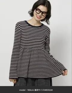 ペプラムリブニットプルオーバー　Mサイズ　nikoand...