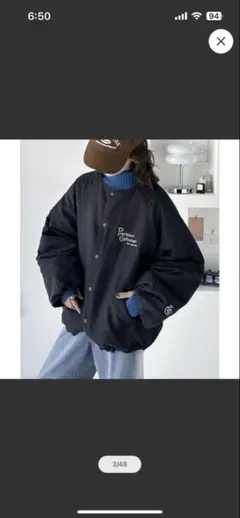 ブラックオーバーサイズジャケット