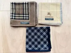 Burberry チェック柄 ハンカチ 3枚セット