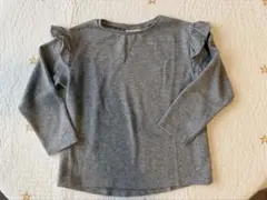 【ZARA】杢グレー フリル付き 長袖カットソー98cm
