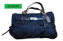 ＊COACH＊ コーチ ハンドバッグ シグネチャー ブラック×シルバー