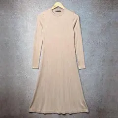 ZARA リブニットロングワンピース 長袖 薄手