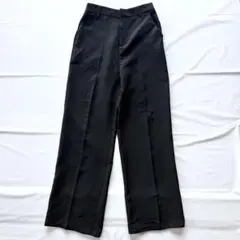 Rewde ワイドパンツ ブラック L センタープレス 漆黒 古着カジュアル