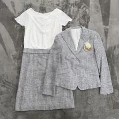 コムサイズム M〜Lサイズ ツイード ワンピーススーツ 美品