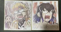 鬼滅の刃　鼓屋敷編、那田蜘蛛山編　複製ミニ色紙　3点セット