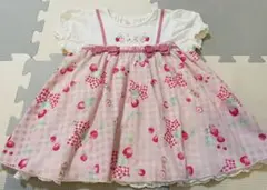 キムラタン＊クーラクール＊可愛いいちごとうさぎ刺繍＊チュニック＊夏＊90