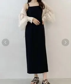 JUNOAH ジュノアIラインキャミワンピース Mサイズ ブラック