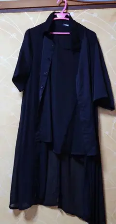 Ellno Loset シアーレイヤードロングシャツ/Mサイズメンズ レディース