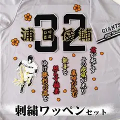 中日 ドラゴンズ 刺繍ワッペン 細川成也 【竜毛筆】 5点 セット【白