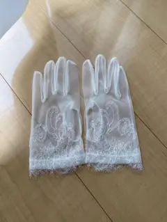 ウェディンググローブ ホワイト レース　TAKAMIBRIDAL