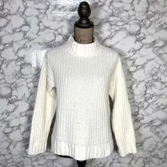 アースミュージック＆エコロジー⭐️【F】ざっくり編みニットセーター　白
