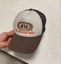 A&W All American Food メッシュキャップ ブラウン