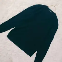 COMME CA MEN【L】メンズ ニット スリム 黒 Vネック 美品