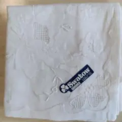 Swatow 刺繍入りホワイトハンカチ