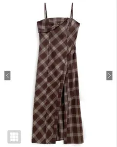s*☆様 【GRL】チェック柄スリットキャミソールワンピース