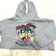 Rolling Stones グレー フード付きトレーナー　ショート丈
