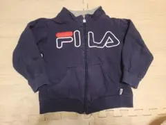 FILA ジップアップ パーカー 130 ネイビー 裏起毛 上着 アウター