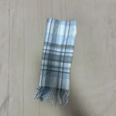 チェック柄マフラー 青系
