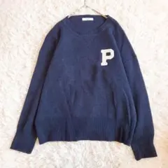 サマンサモスモスブルー ニット ビッグシルエット アルファベット刺繍 ゆったり