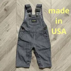 USA製　OshKosh オシュコシュ　ストライプオーバーオール　ヒッコリー