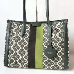 【極美品】kate spade スペード フラワー ジャカード トートバッグ