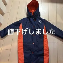PUMA フード付きベンチコート 140サイズ ネイビー/オレンジ