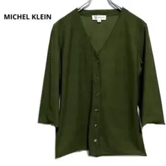 MICHEL KLEIN 五分袖Vネックシャツ　Mサイズ　カーディガン　夏のサムネイル