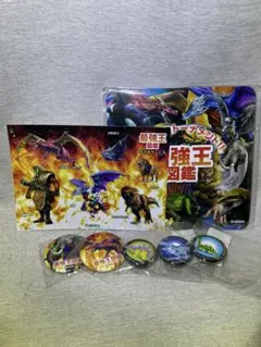 最強王図鑑特典　パズル、キラキラシール、バッジ