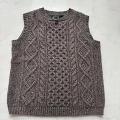 AIGLE ニットベスト アラン編み M（C77）