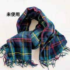 未使用 Beams タータンチェック柄大判フリンジ ストール グリーン