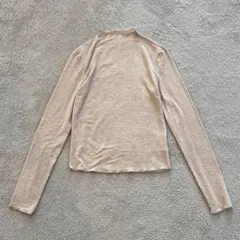 Dazy♡長袖 薄手カットソー ハイネック ライトベージュ S