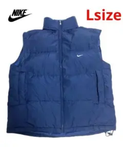 NIKE ナイキ　ダウンベスト　90年代 ネイビー　刺繍ロゴ　L ビンテージ