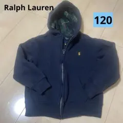 美品！ラルフローレン　キッズ　パーカー　裏起毛　ネイビー　チェック　120cm