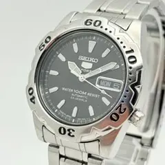 【稼働品】SEIKO 5 スポーツ 自動巻き デイデイト 裏スケ メンズ 腕時計