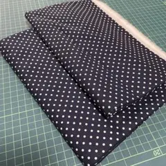 黒×白ドット水玉ローン生地 2枚セット合計3.7m