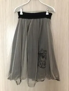 【美品】アクシーズ　スカート　ブラック×ゴールド　レース