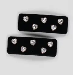 2個セット ベロアハートピン SPINNS