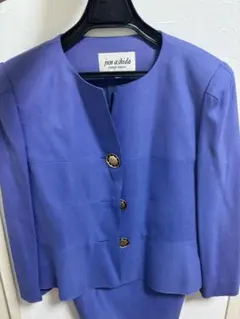 ジュンアシダJun Ashida ブルージャケット、スカート　セットアップスーツ
