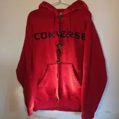 90s後期〜00sCONVERSE リメイク品フロントボタン付きレッドパーカー